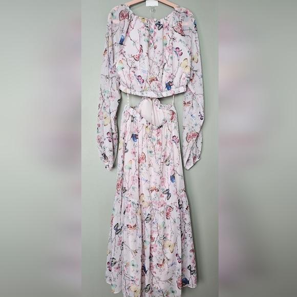 Steve Madden Cadi Cutout Midi Dress, Floral Butterfly Print, Size XS, NWOT! - Picture 9 of 13